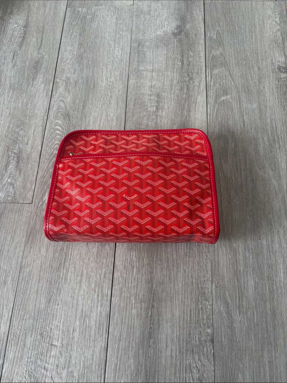 Goyard Red Coated Canvas Cosmetic Pouch